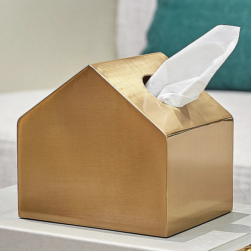 Afralia™ Brass Color Geometric Animal Tissue Box - Luxury Living Room Decor
