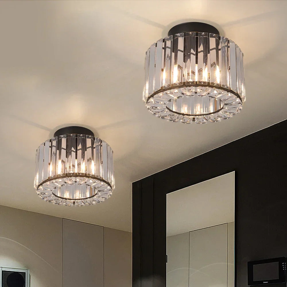 Afralia™ Glass LED Chandelier Ceiling Light Modern Living Dining Room Fixture