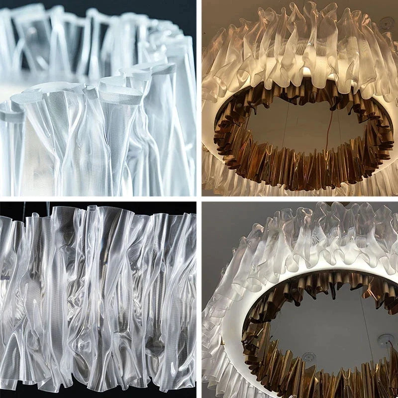 Afralia™ Acrylic Ceiling Chandelier for Art Restaurant Hotel LED Ring Light