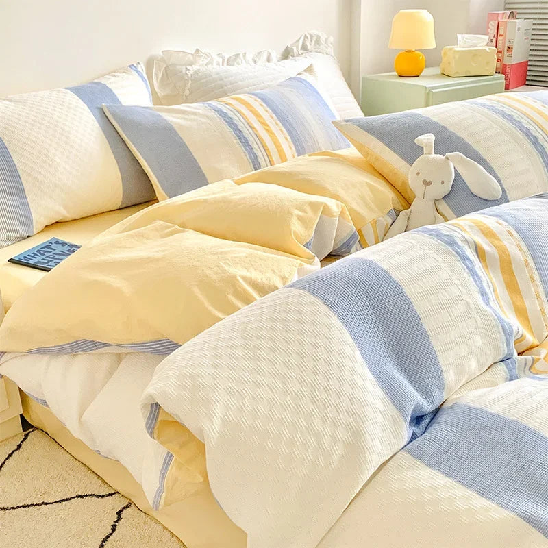 Afralia™ Jacquard Cotton Bedding Set for Queen King Size - Skin Friendly Comforter Cover