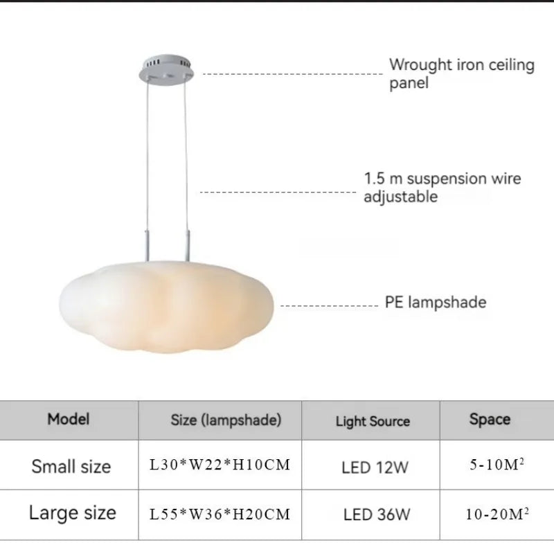 Afralia™ White Cloud LED Pendant Light for Bedroom Kids Living Room Hallway