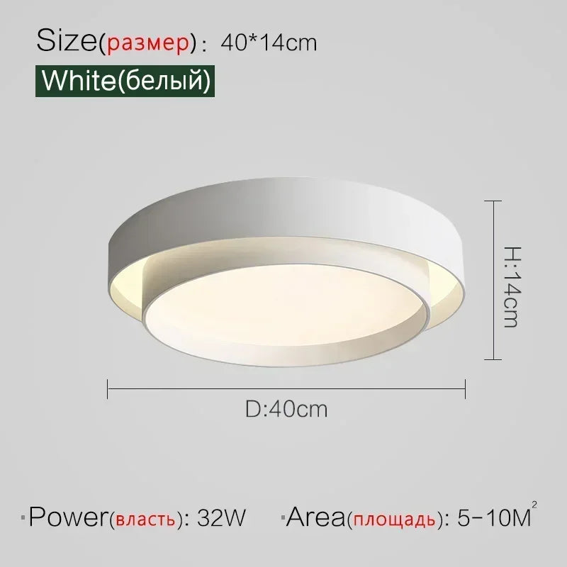 Afralia™ LED Ceiling Light Modern Minimalist Indoor LightingFixture White Black Grey