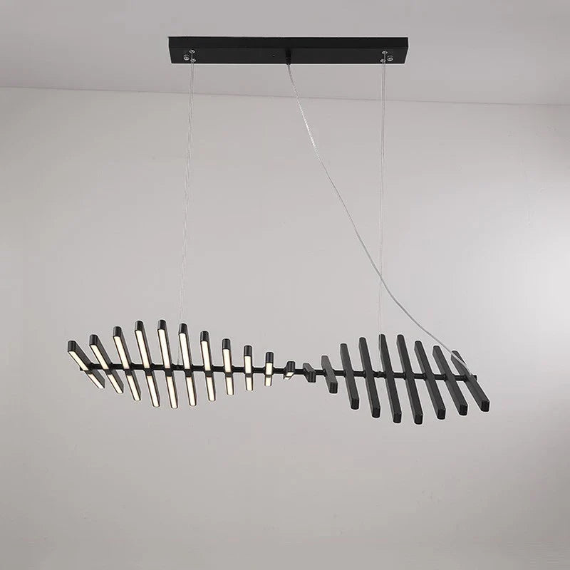 Afralia™ Modern Nordic Fishbone Chandelier for Living Room, Restaurant, and Office