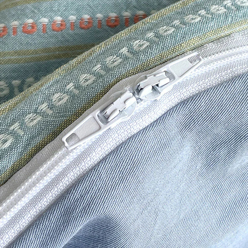 Afralia™ Luxury Striped Jacquard Cotton Bedding Set - Ultra Soft Duvet Cover Kit