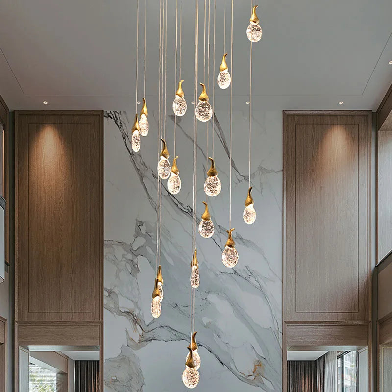 Afralia™ Gourd Shaped Crystal Chandelier for Living Room & Restaurant