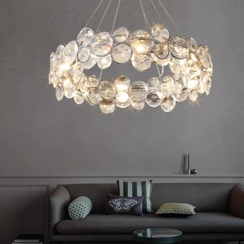 Afralia™ Crystal LED Chandelier: Modern Nordic Style Luxury Pendant Light for Living, Bedroom, Dining Room