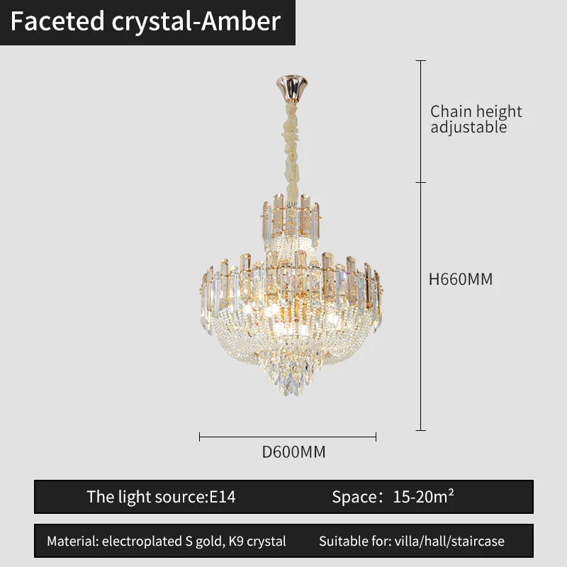 Afralia™ French Bead Chain Crystal Chandelier for Luxury Spaces