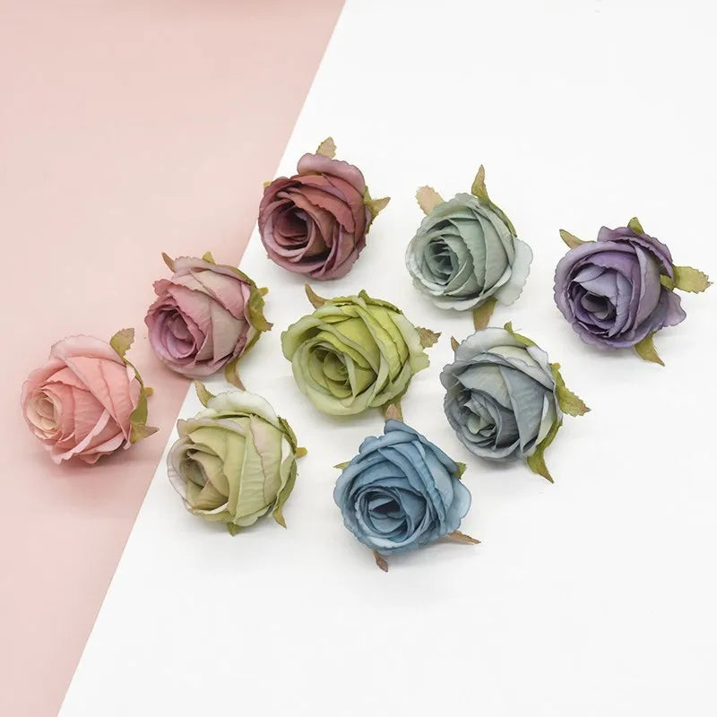 Afralia™ Silk Rose Heads for Home Wedding Decor, 6Pcs Artificial Flowers