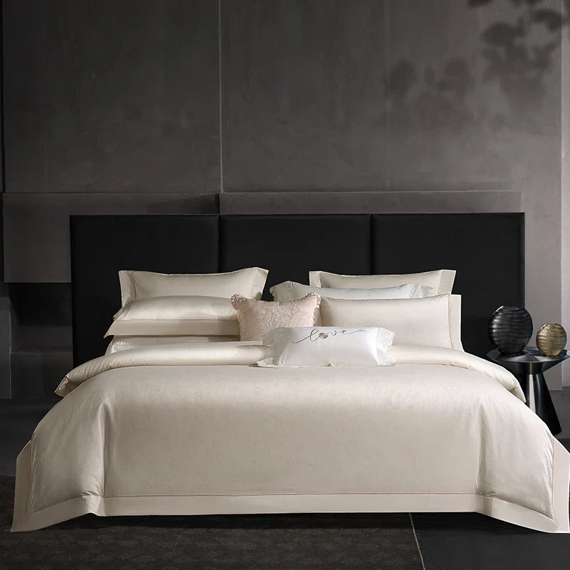 Afralia™ Luxury Satin Jacquard 1000TC Egyptian Cotton Bedding Set with Silkiness