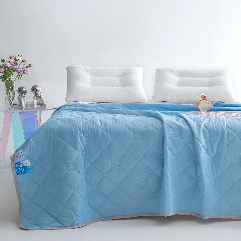 Afralia™ Summer Thin Silk Quilt, Lightweight Cool Silk Air-Conditioned Blanket