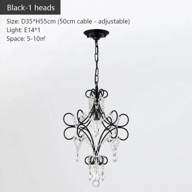 Iron Crystal Chandelier by Afralia™ - Modern Industrial Luxury for Home Living Room