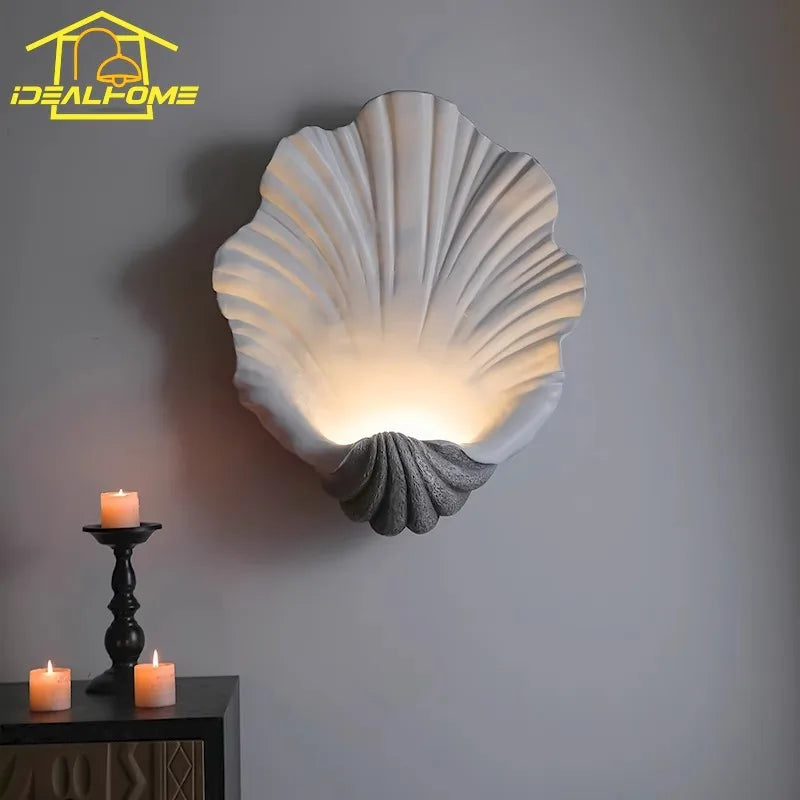 Afralia™ Vintage Shell LED Wall Lamp for Stylish Atmosphere in Living Room