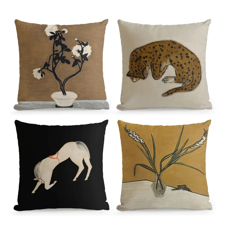Afralia™ Sanyu Collection Retro Chinese French Decorative Pillow Cover for Living Room