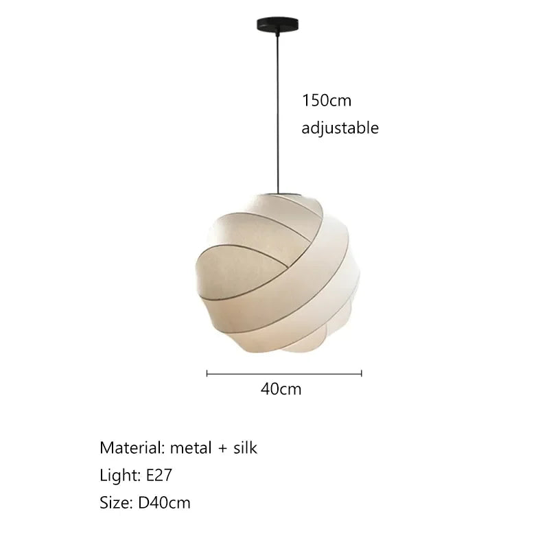 Afralia™ Wabi Sabi Silk Pendant Lamp | Japanese Chandelier for Home & Shop Decor