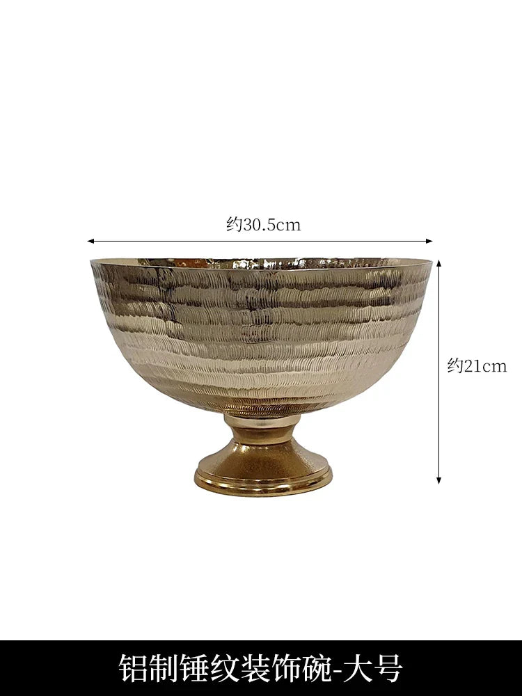 Golden Aluminum Hammered Candle Holder Bowl Vase by Afralia™ for Home Décor Ornaments