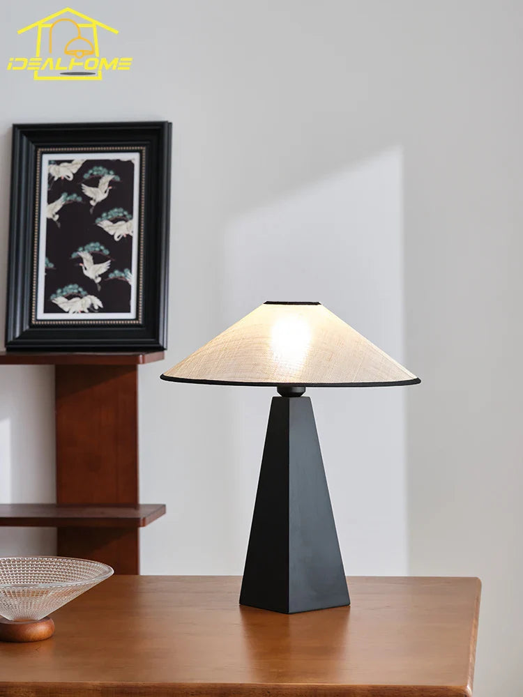 Afralia™ Medieval LED Desk Lamp Solid Wood Retro Design Home Study Bedroom Decor