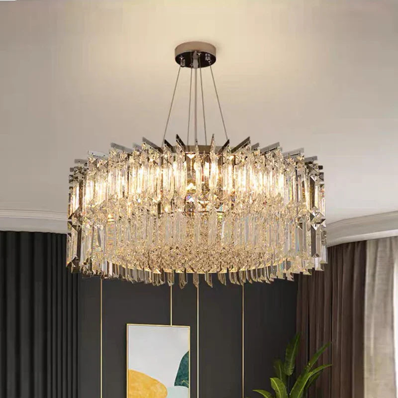 Afralia™ Crystal Chandelier, Luxury Living Room & Bedroom Pendant Light
