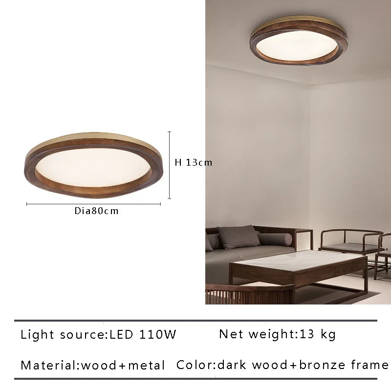 Afralia™ Modern Solid Wood LED Ceiling Light Fixture for Home Decor