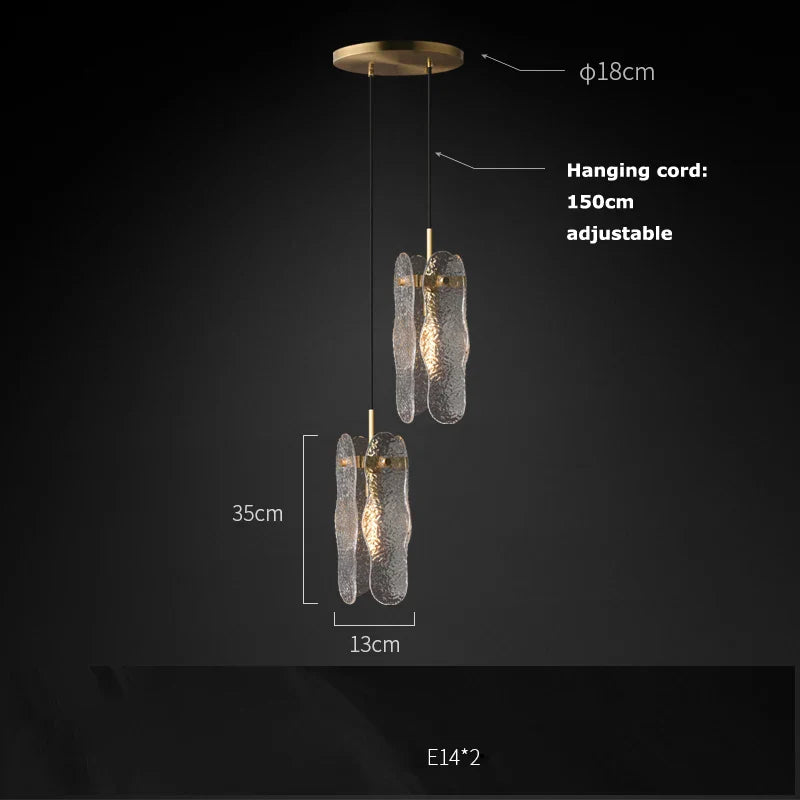 Afralia™ Nordic Glass Gold LED Chandelier, Dimmable Decorative Ceiling Fixture