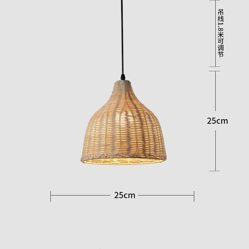 Afralia™ Rattan Wicker Pendant Light Chandelier Ceiling Lamp