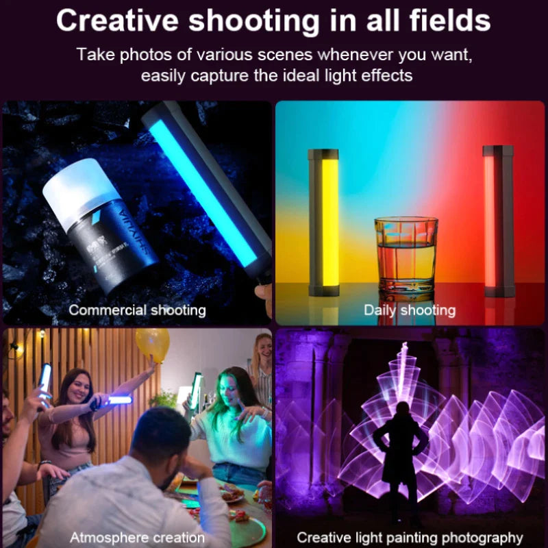 Afralia™ V8 RGB Light Wand Stick for TikTok Video Vlog - Handheld LED Photography Lamp