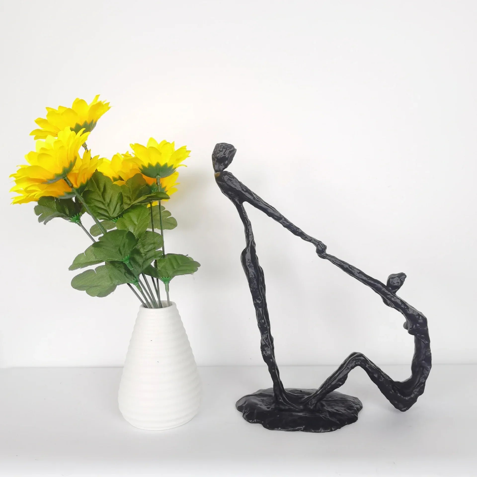 Afralia™ Hand in Hand Dance Sculpture - Metal Abstract Figurine for Room Decoration