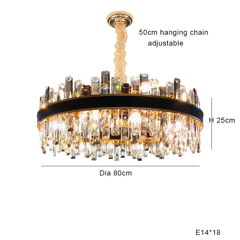 Afralia™ Crystal Leather Chandelier | Modern LED Lustres for Living Room & Dining Room