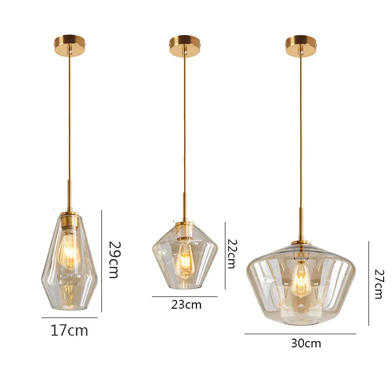 Nordic Glass Pendant Lights for Kitchen Island by Afralia™ - Stylish Lighting Solution