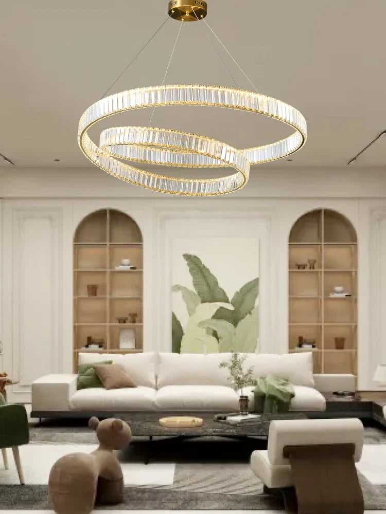 Afralia™ Crystal LED Pendant Light Chandelier for Bedroom Living Room - Adjustable Ceiling Lamp