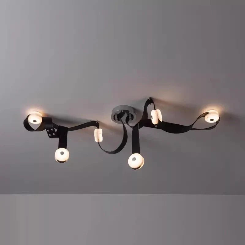 Afralia™ Black Leather Marble Chandeliers | Adjustable Dining Room Lamps | Easy Installation Home Decor