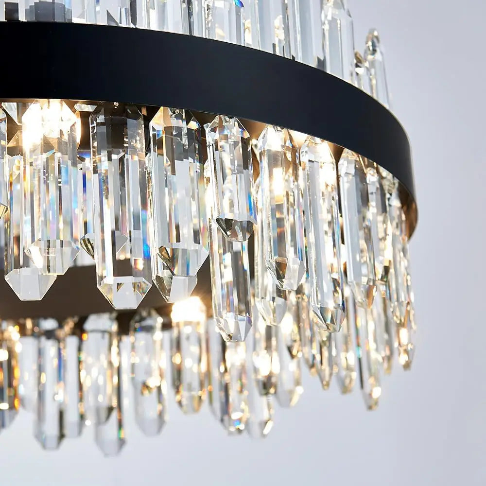 Afralia™ Gold Crystal Chandelier: Dimmable Modern Ceiling Light for Dining Living Room Kitchen Island
