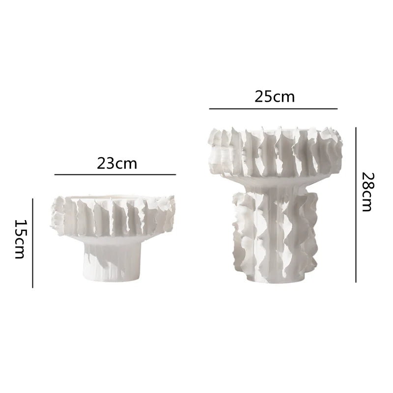 Afralia™ White Lace Ceramic Vase: Frosted Handicraft Ornament for Home Decoration