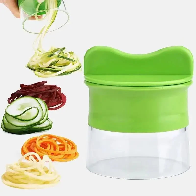 Afralia™ Spiralizer Vegetable Slicer - Portable Handheld Spiral Cutter with Container