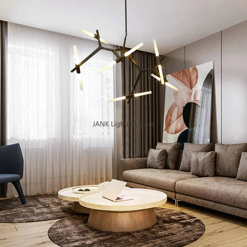 Afralia™ Minimalist LOFT Branch Chandelier LED Pendant Lamps for Ceiling