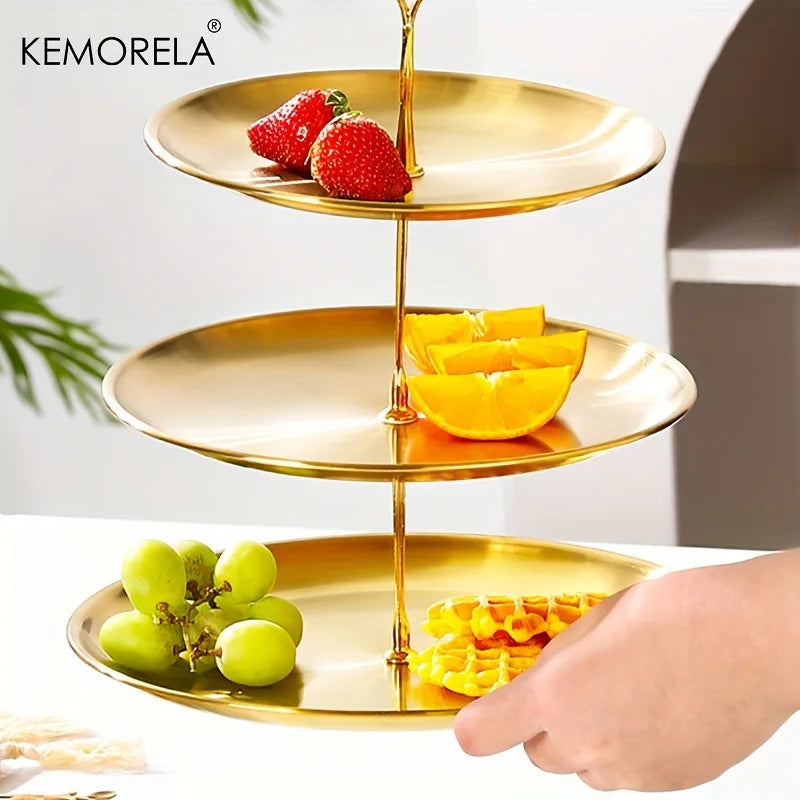 Afralia™ Stainless Steel Cake Stand Fruit Tray - 2/3 Layer