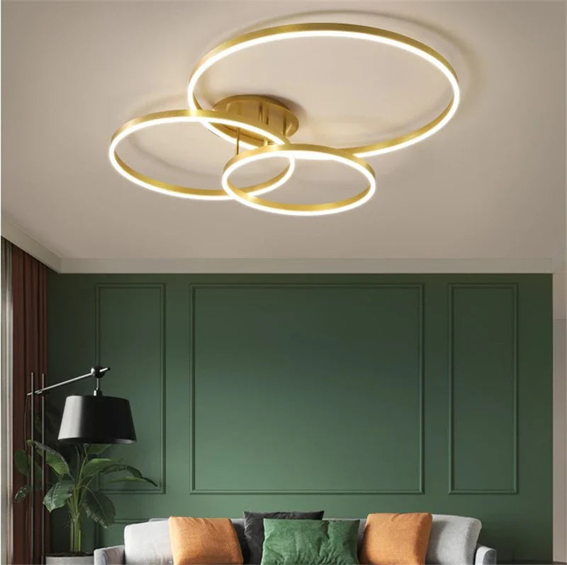 Afralia™ Golden Coffee LED Ceiling Light with Acrylic Lampshade for Creative Living Room Fixtures