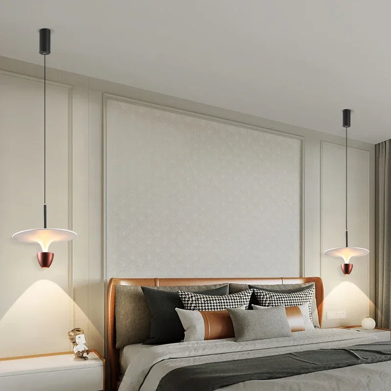 Afralia™ Nordic Art Flying Saucer Suspension Lights: Modern Bedside Night Hanging Chandeliers