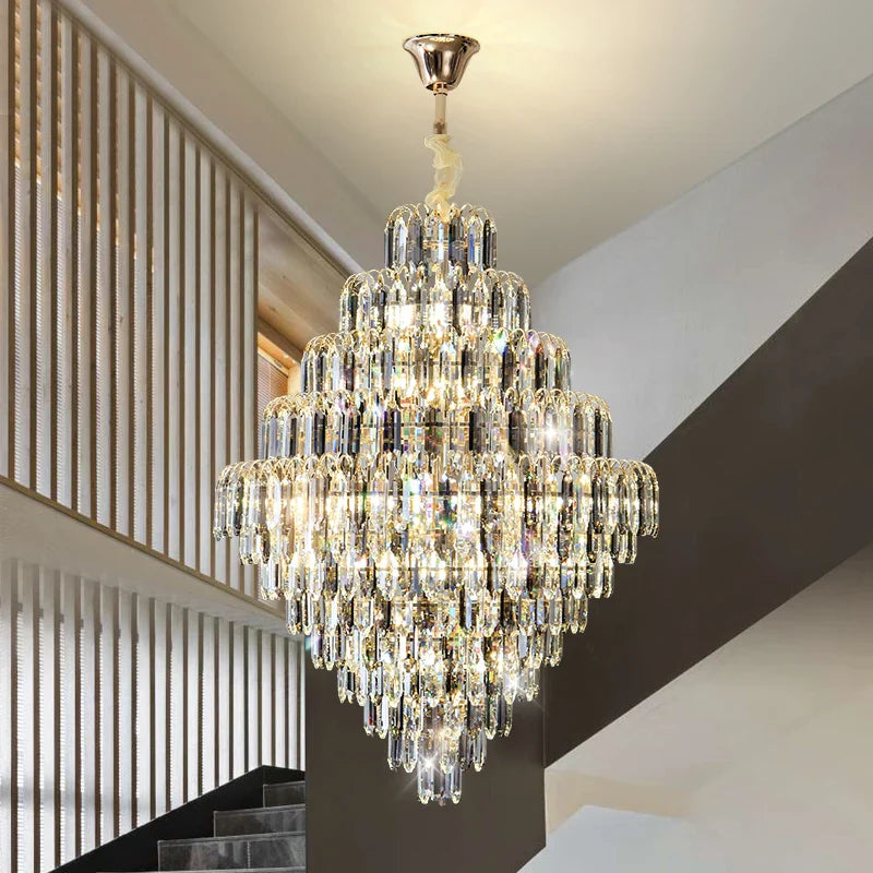 Afralia™ Designer LED Crystal Chandelier for Luxury Villas, Hotels & Restaurants