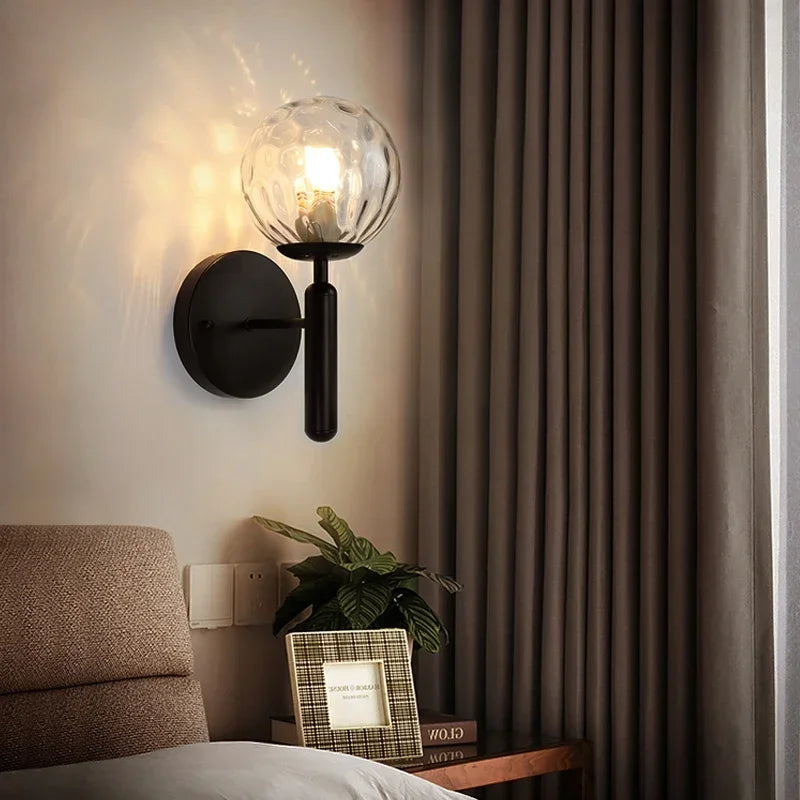 Afralia™ Glass Ball LED Wall Lamp for Bedroom and Living Room