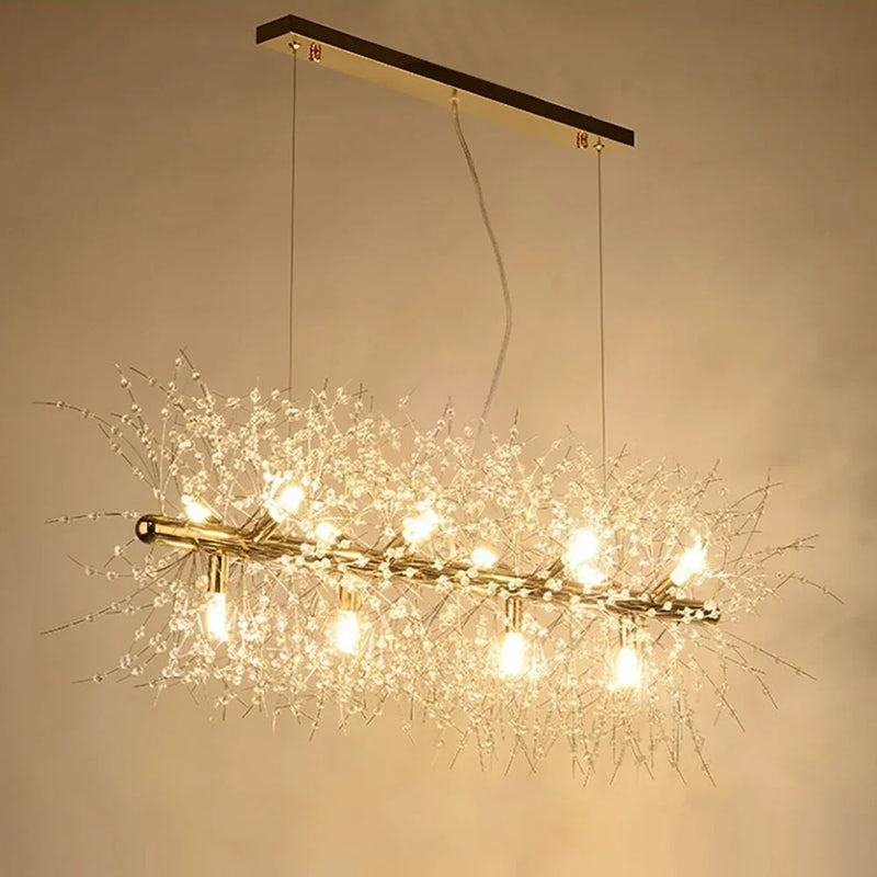 Afralia™ Modern Crystal Dandelion Chandelier Pendant Lamp for Stylish Home Decor