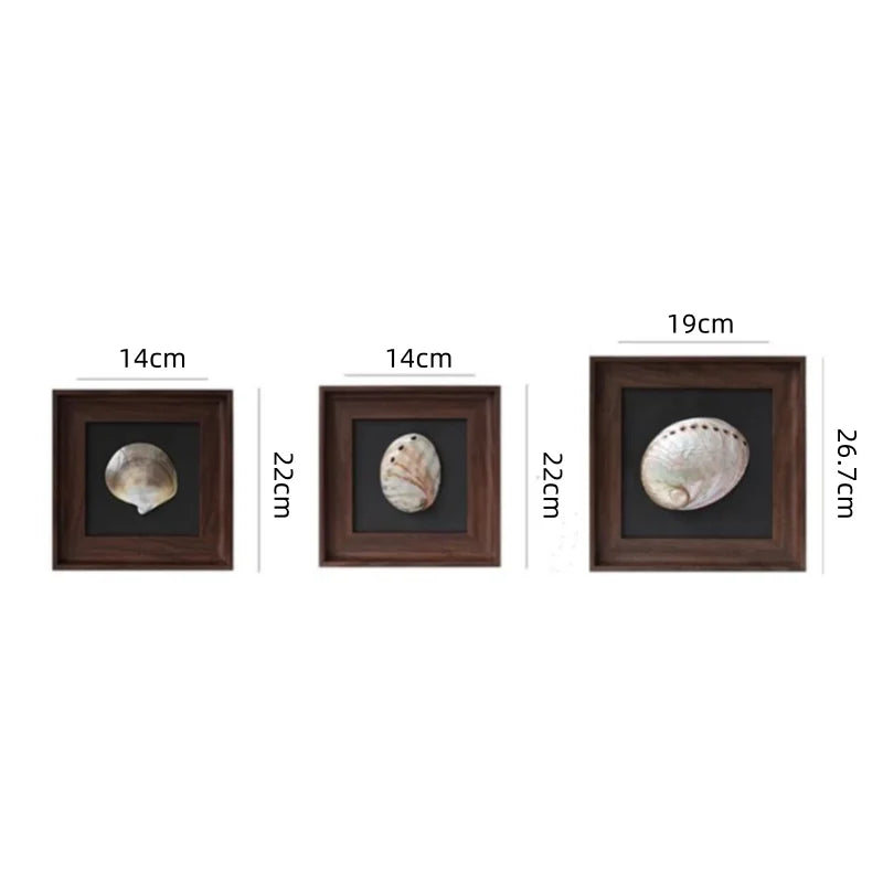 Afralia™ Conch Shell Decorative Painting Frame Pendant Wall Ornaments