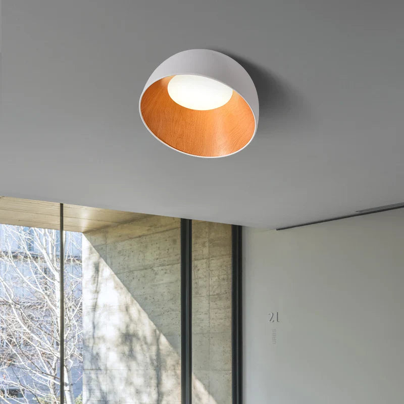Afralia™ Wood Grain Bevel Ceiling Lamp for Corridor Bedroom Living Room
