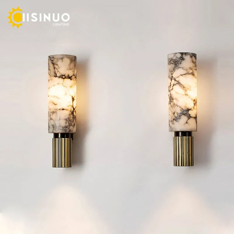 Afralia™ Marble Wall Lamp: Luxury E27 Lights for Living Room Bedroom & Corridor