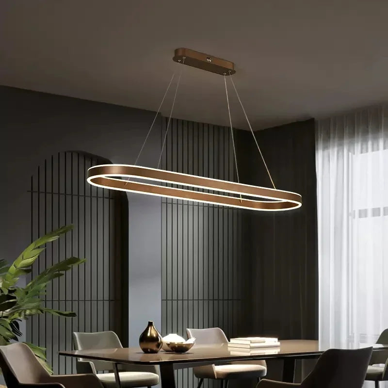 Afralia™ Modern Dimmable Ring Pendant Lamps for Kitchen Office Dining Room Lighting