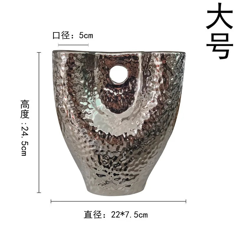 Afralia™ Gold Vase with Hollow Branches - Ceramic Home Decor Accessory