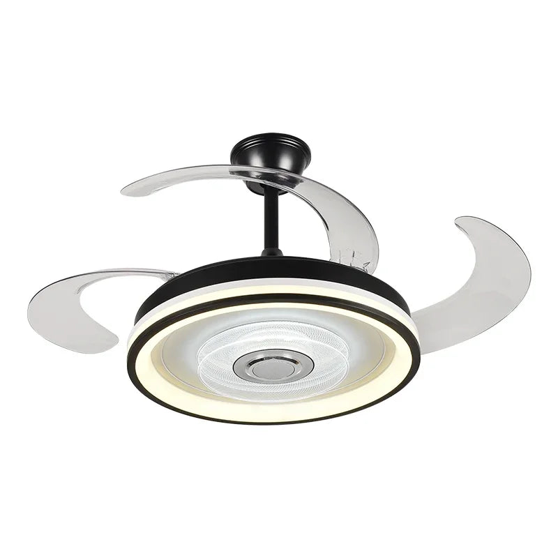 Afralia™ Crystal Chandelier LED Ceiling Fan with Remote Control Switch