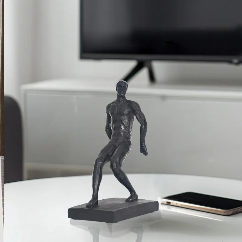 Afralia™ Nude Figure Sculpture Bookshelf Storage Rack Sports Decor Figurine