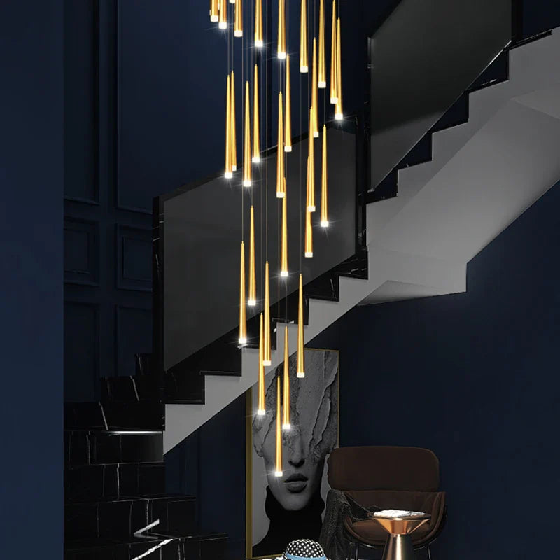 Afralia™ Modern LED Tapered Chandelier for Living Room, Kitchen, and Hall