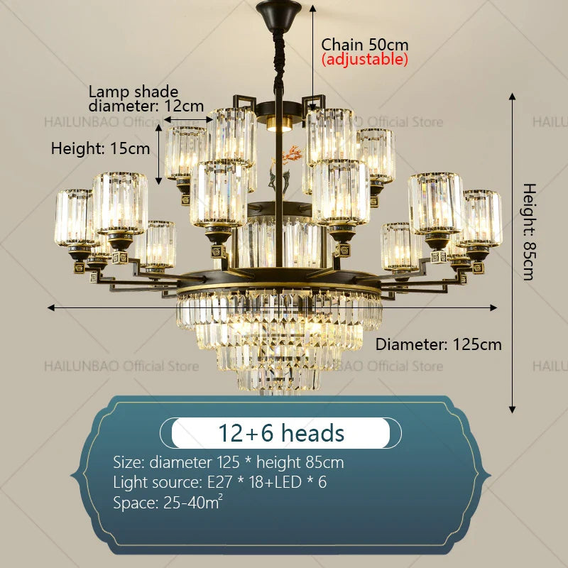 Afralia™ Zen Crystal Chandelier: Modern Luxury Living Room Dining Room Lamp