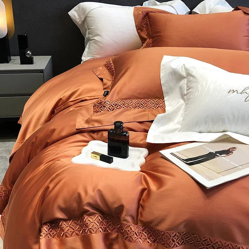 Afralia™ Queen Bedding Set: High End Hollow-carved Design Lyocell Fibres Duvet Cover Set